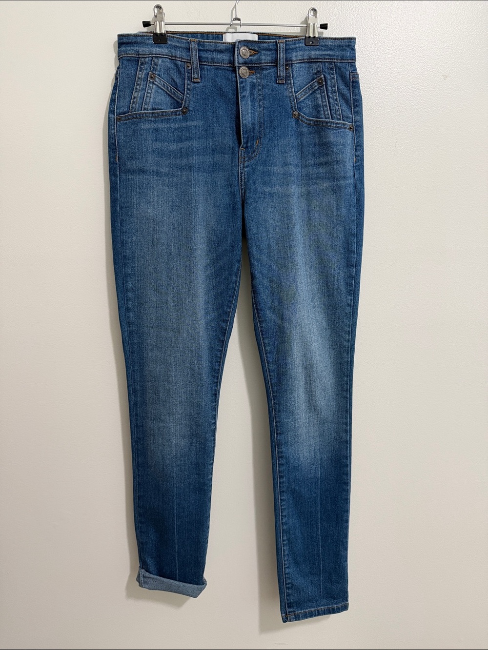 Current/Elliott Slim Straight Leg Jean Double Button Slant Pocket Womens 29